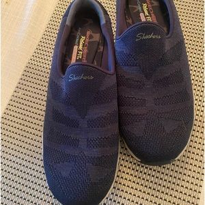 Men’s Skechers, sz 10 navy slip ons.  Relaxed fit, air cooled, memory foam.